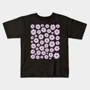 Violet Floral Pattern Kids T-Shirt